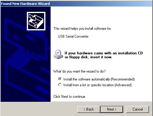 select Install Software Automatically